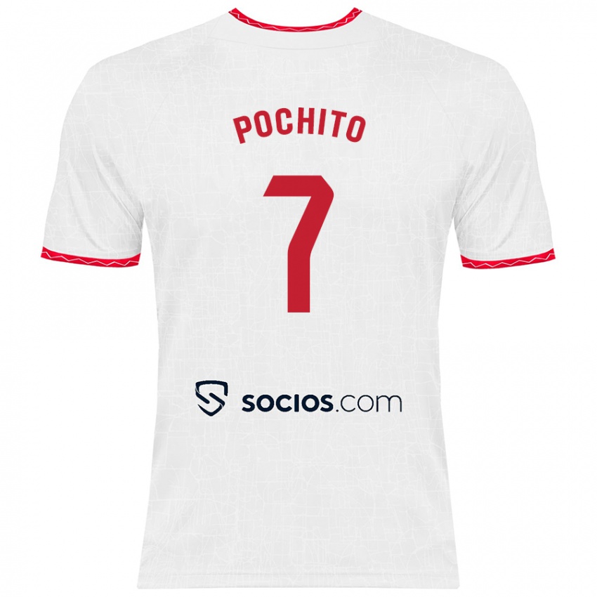 Niño Camiseta Pochito #7 Blanco Rojo 1ª Equipación 2024/25 La Camisa Perú