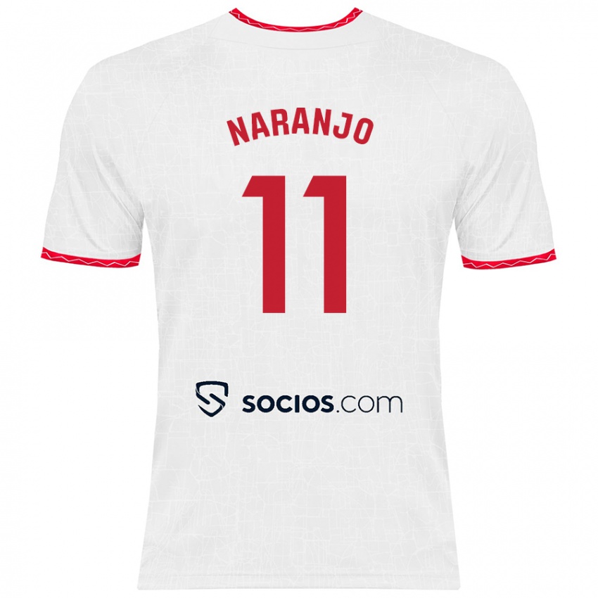 Niño Camiseta Mario Naranjo #11 Blanco Rojo 1ª Equipación 2024/25 La Camisa Perú