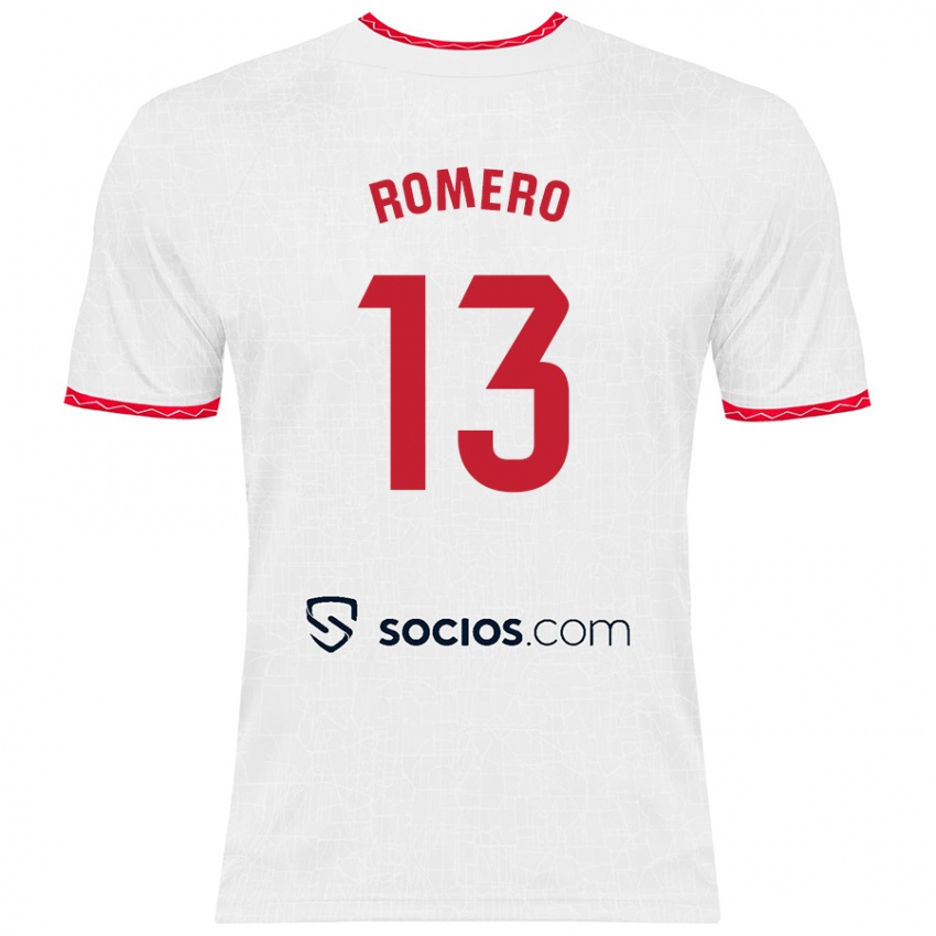 Niño Camiseta Rafael Romero #13 Blanco Rojo 1ª Equipación 2024/25 La Camisa Perú