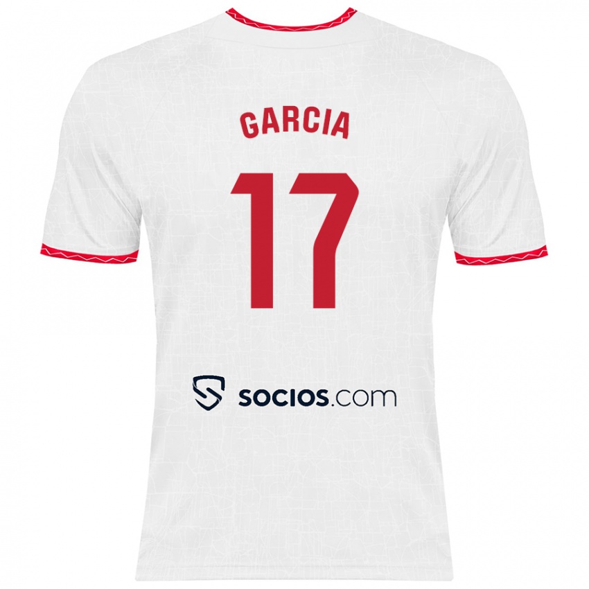 Niño Camiseta Débora García #17 Blanco Rojo 1ª Equipación 2024/25 La Camisa Perú