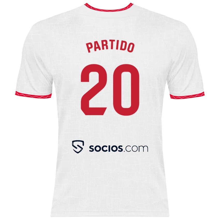 Niño Camiseta Paula Partido #20 Blanco Rojo 1ª Equipación 2024/25 La Camisa Perú