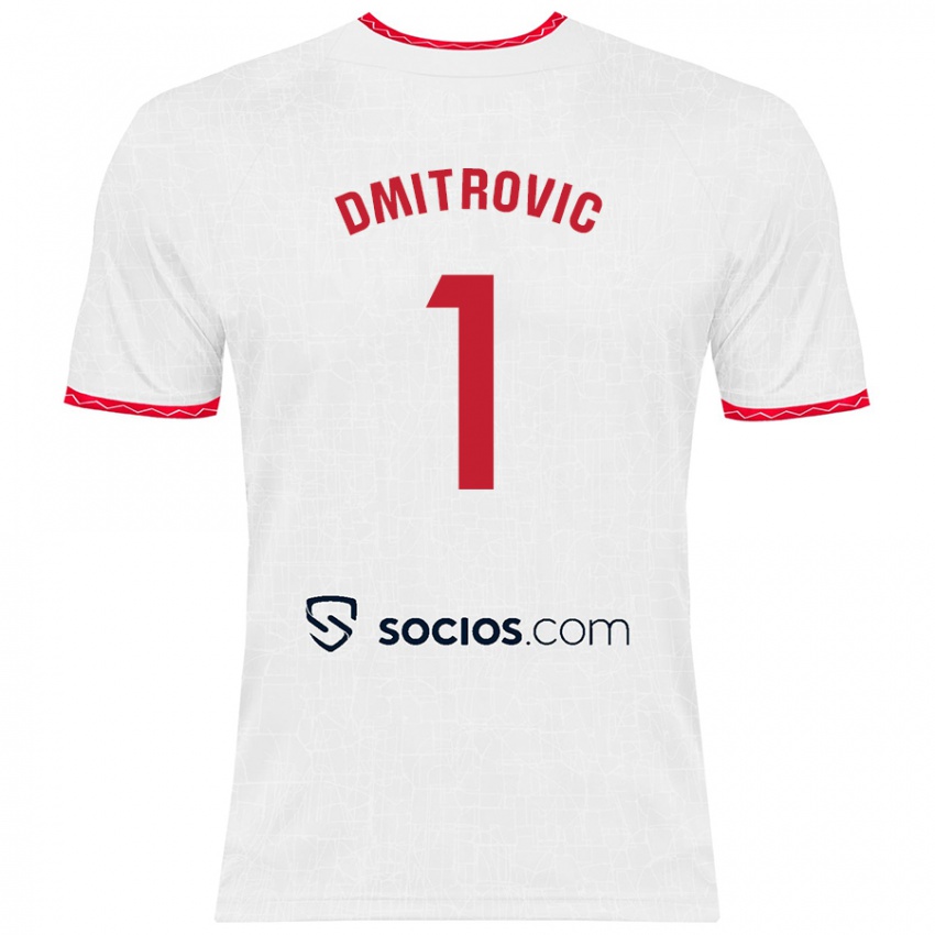 Niño Camiseta Marko Dmitrović #1 Blanco Rojo 1ª Equipación 2024/25 La Camisa Perú