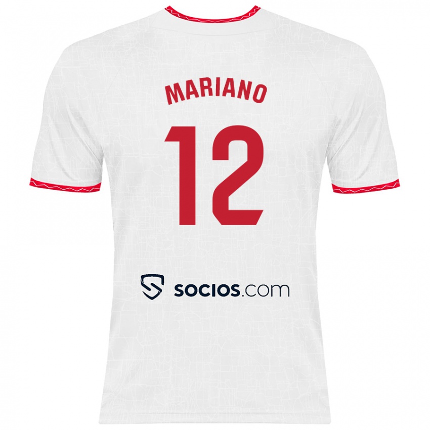 Niño Camiseta Mariano Diaz #12 Blanco Rojo 1ª Equipación 2024/25 La Camisa Perú