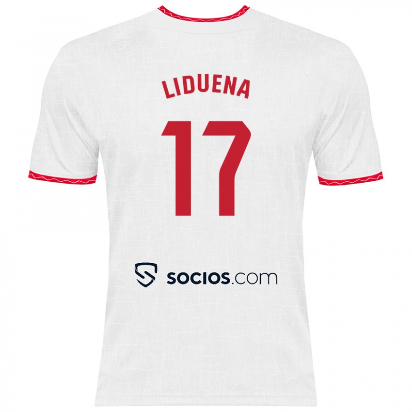 Niño Camiseta Daniel Lidueña #17 Blanco Rojo 1ª Equipación 2024/25 La Camisa Perú