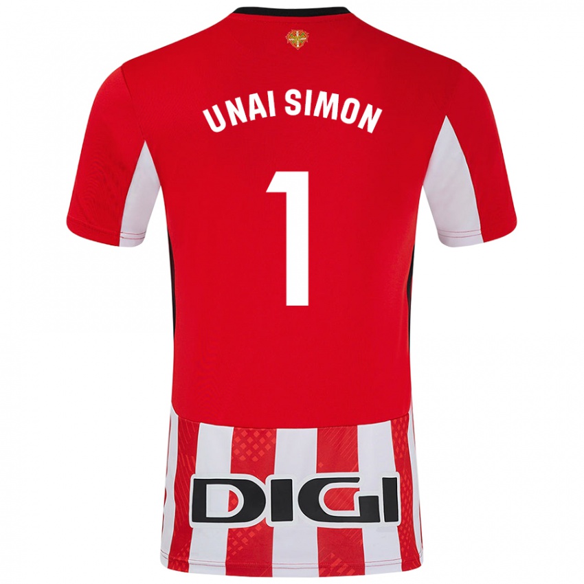 Niño Camiseta Unai Simón #1 Rojo Blanco 1ª Equipación 2024/25 La Camisa Perú