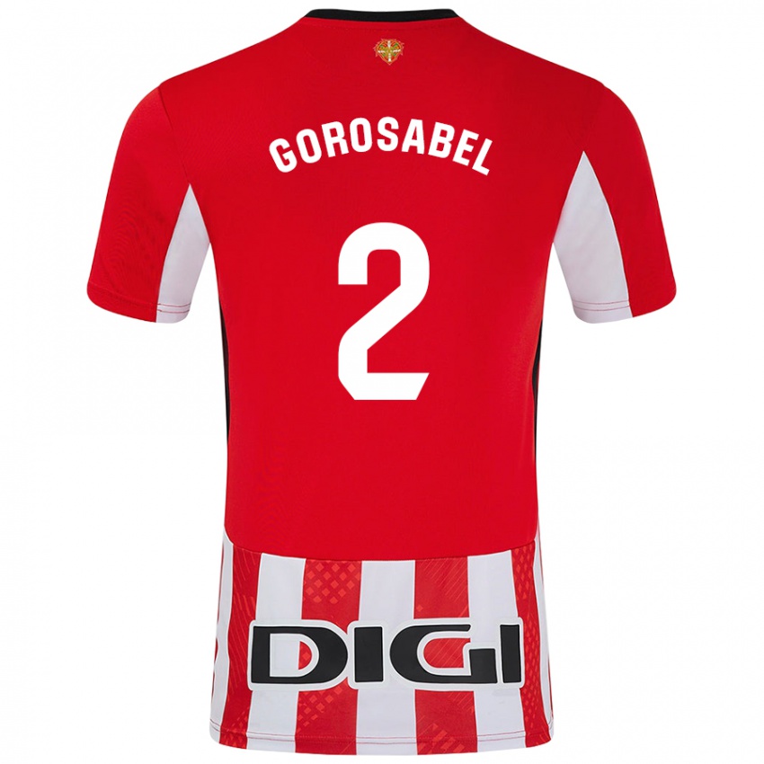 Niño Camiseta Andoni Gorosabel #2 Rojo Blanco 1ª Equipación 2024/25 La Camisa Perú