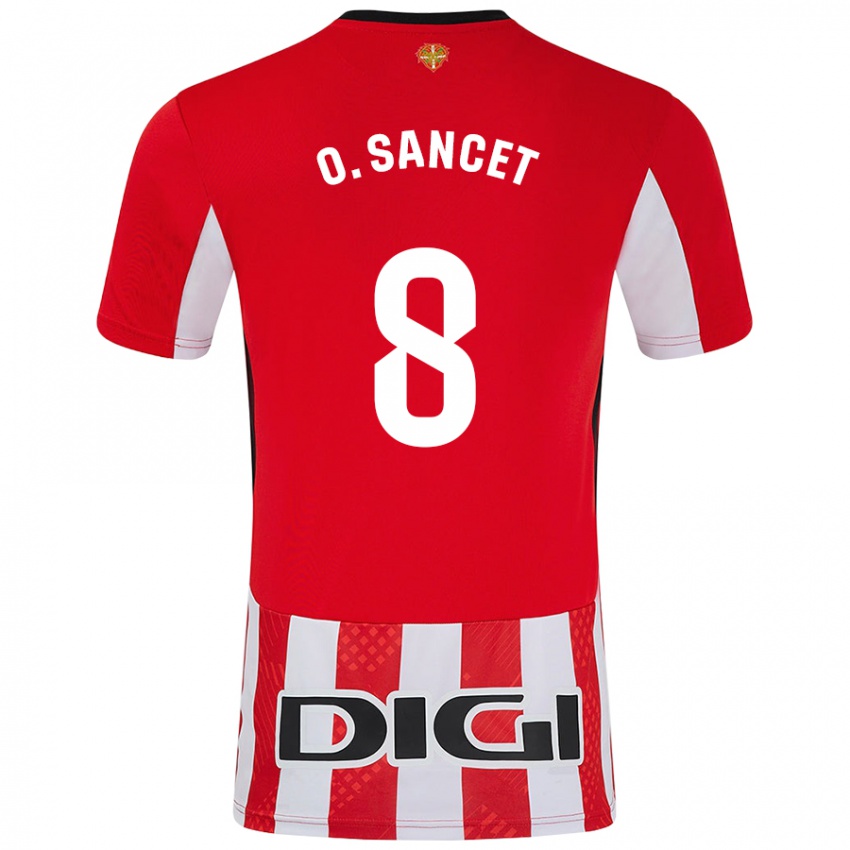 Niño Camiseta Oihan Sancet #8 Rojo Blanco 1ª Equipación 2024/25 La Camisa Perú