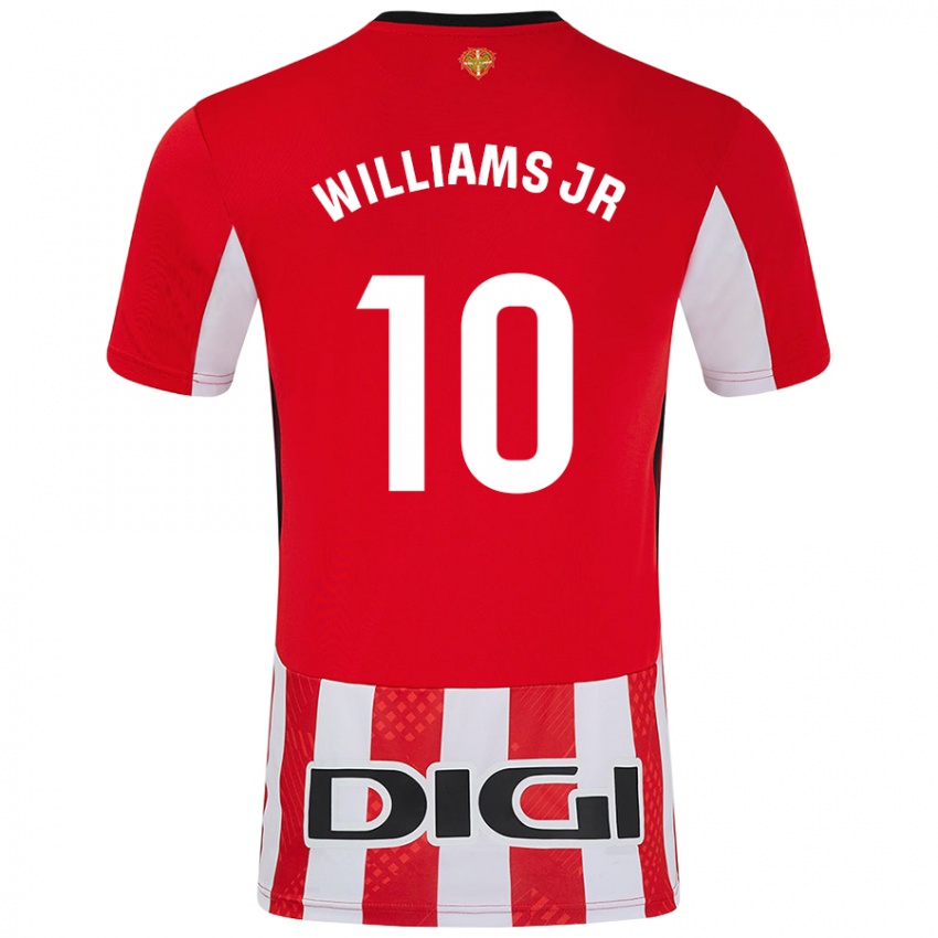 Niño Camiseta Nico Williams #10 Rojo Blanco 1ª Equipación 2024/25 La Camisa Perú