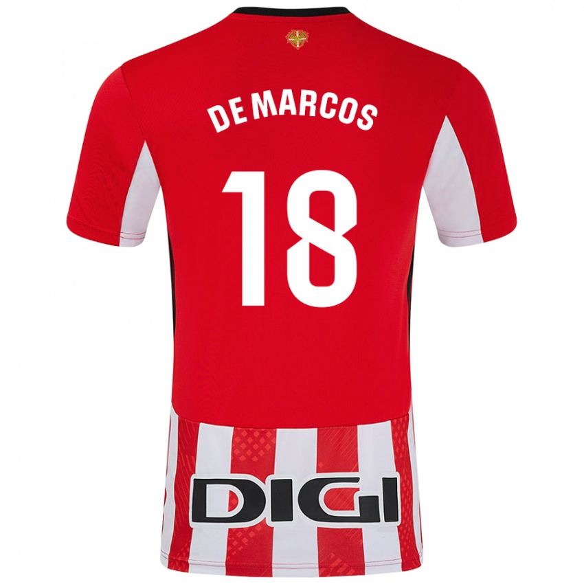 Niño Camiseta Óscar De Marcos #18 Rojo Blanco 1ª Equipación 2024/25 La Camisa Perú