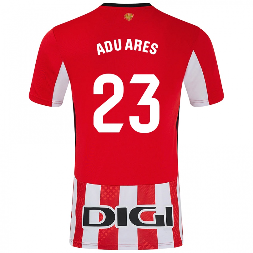 Niño Camiseta Adu Ares #23 Rojo Blanco 1ª Equipación 2024/25 La Camisa Perú