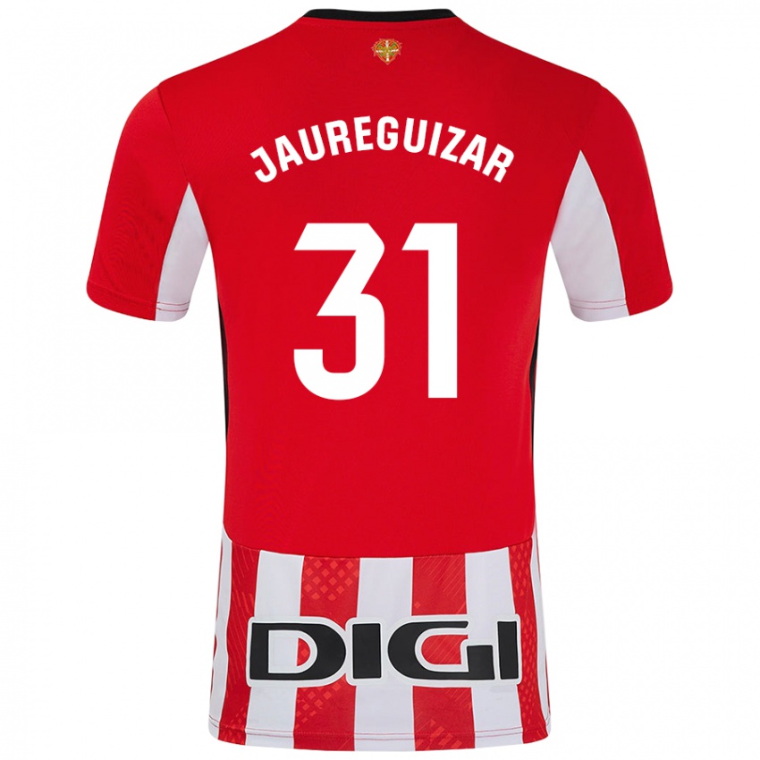 Niño Camiseta Mikel Jauregizar #31 Rojo Blanco 1ª Equipación 2024/25 La Camisa Perú