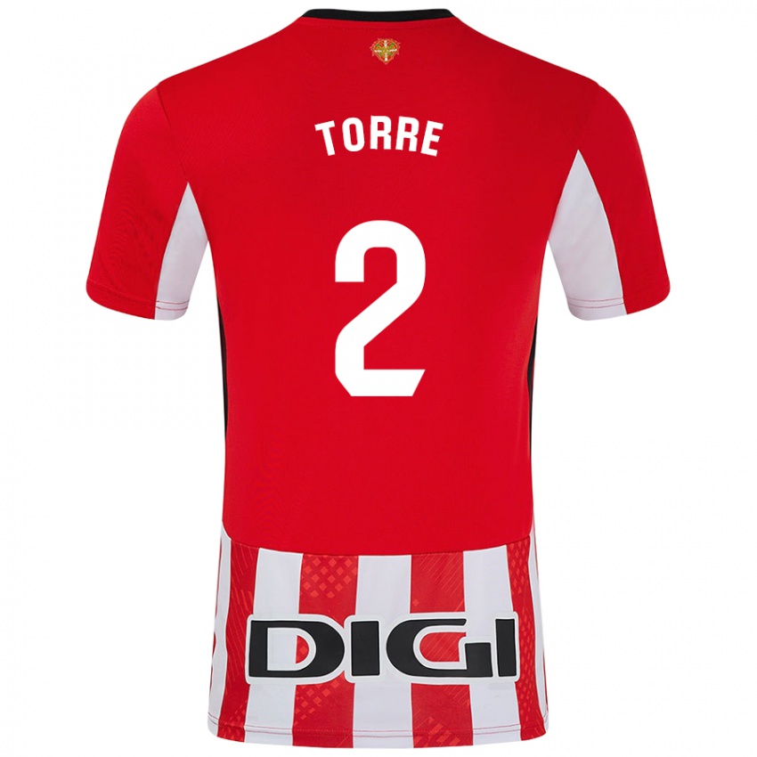 Niño Camiseta Maddi Torre #2 Rojo Blanco 1ª Equipación 2024/25 La Camisa Perú