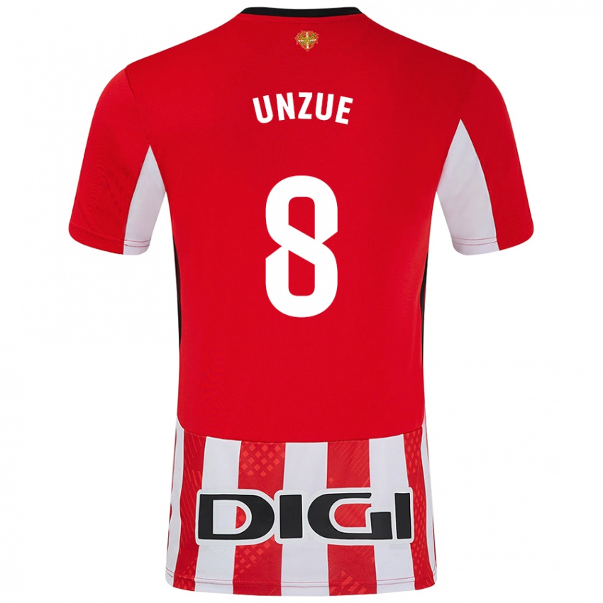 Niño Camiseta Marta Unzué #8 Rojo Blanco 1ª Equipación 2024/25 La Camisa Perú