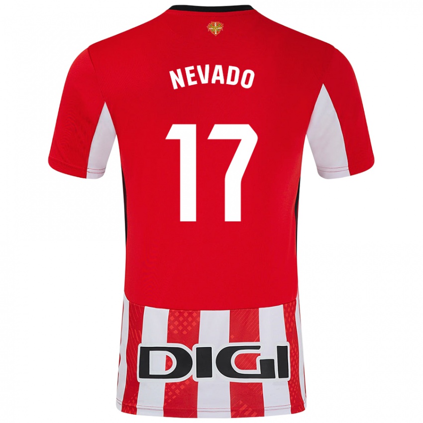 Niño Camiseta Nerea Nevado Gómez #17 Rojo Blanco 1ª Equipación 2024/25 La Camisa Perú