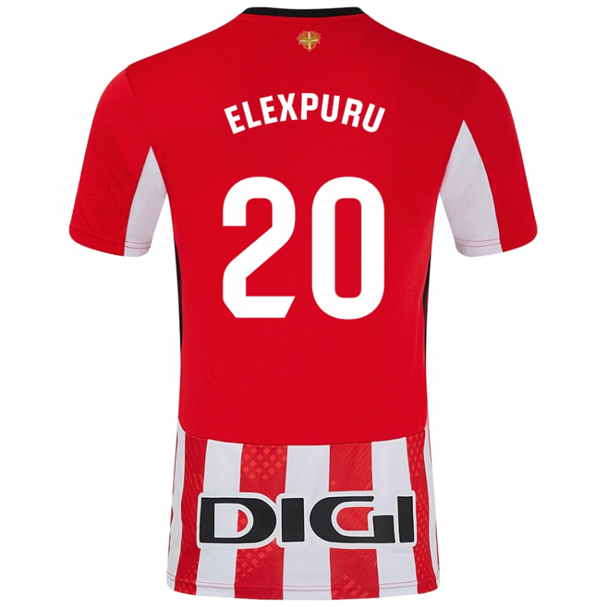 Niño Camiseta Ane Elexpuru Añorga #20 Rojo Blanco 1ª Equipación 2024/25 La Camisa Perú