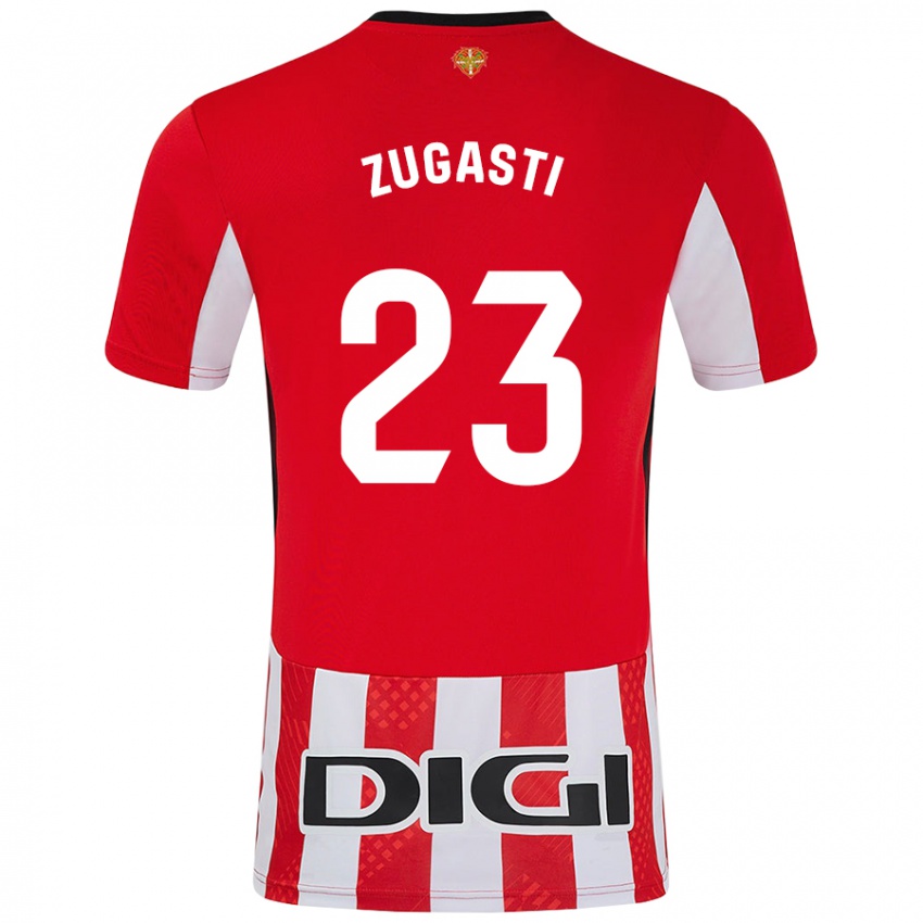 Niño Camiseta Patricia Zugasti Oses #23 Rojo Blanco 1ª Equipación 2024/25 La Camisa Perú