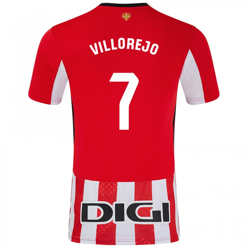 Niño Camiseta Ardaitz Villorejo #7 Rojo Blanco 1ª Equipación 2024/25 La Camisa Perú