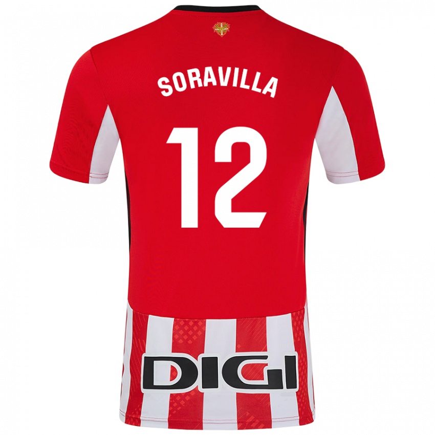 Niño Camiseta Ander Soravilla #12 Rojo Blanco 1ª Equipación 2024/25 La Camisa Perú