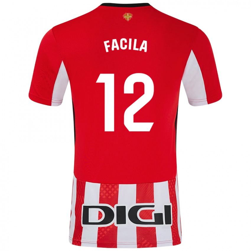 Niño Camiseta Garazi Facila #12 Rojo Blanco 1ª Equipación 2024/25 La Camisa Perú