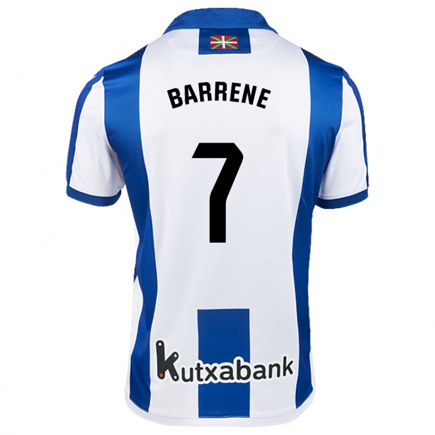 Niño Camiseta Ander Barrene #7 Blanco Azul 1ª Equipación 2024/25 La Camisa Perú