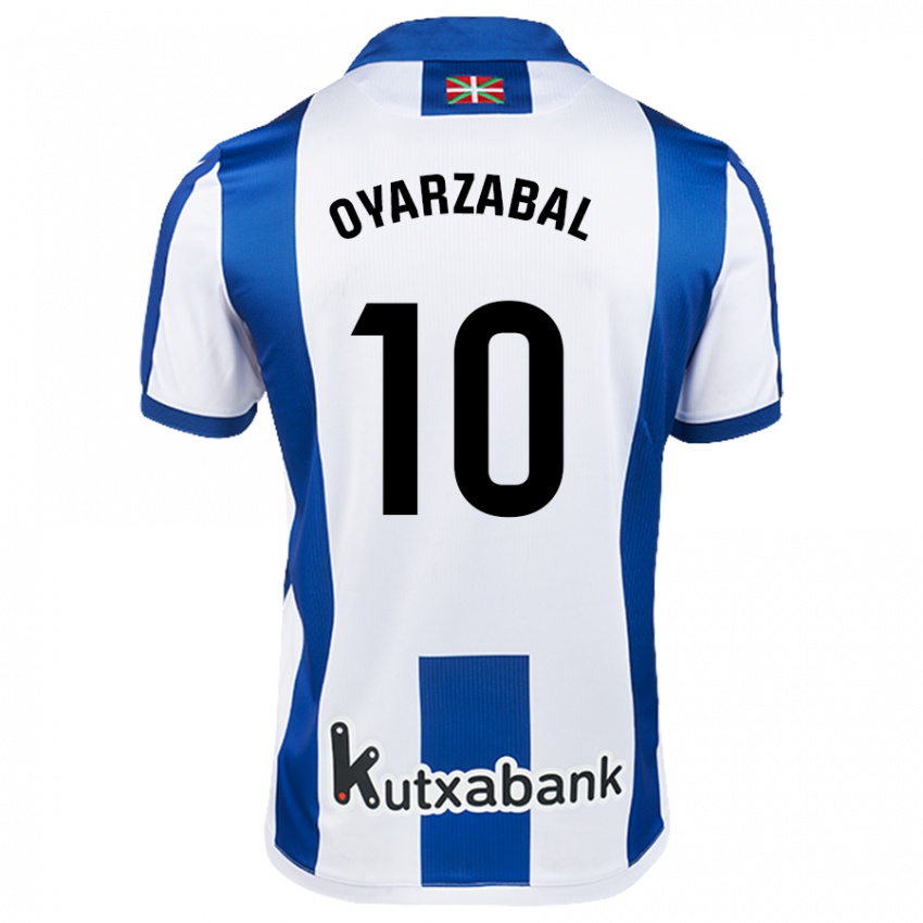 Niño Camiseta Mikel Oyarzabal #10 Blanco Azul 1ª Equipación 2024/25 La Camisa Perú