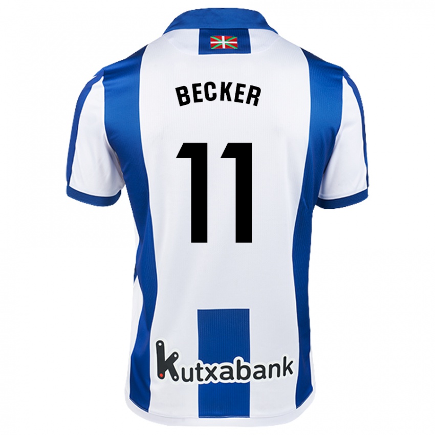 Niño Camiseta Sheraldo Becker #11 Blanco Azul 1ª Equipación 2024/25 La Camisa Perú