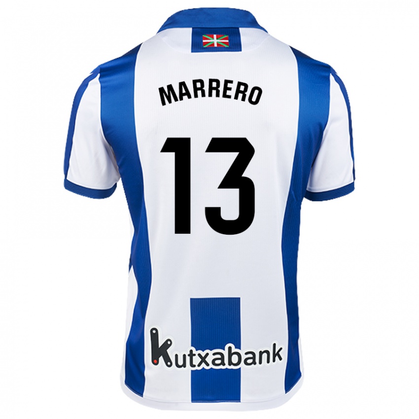 Niño Camiseta Unai Marrero #13 Blanco Azul 1ª Equipación 2024/25 La Camisa Perú