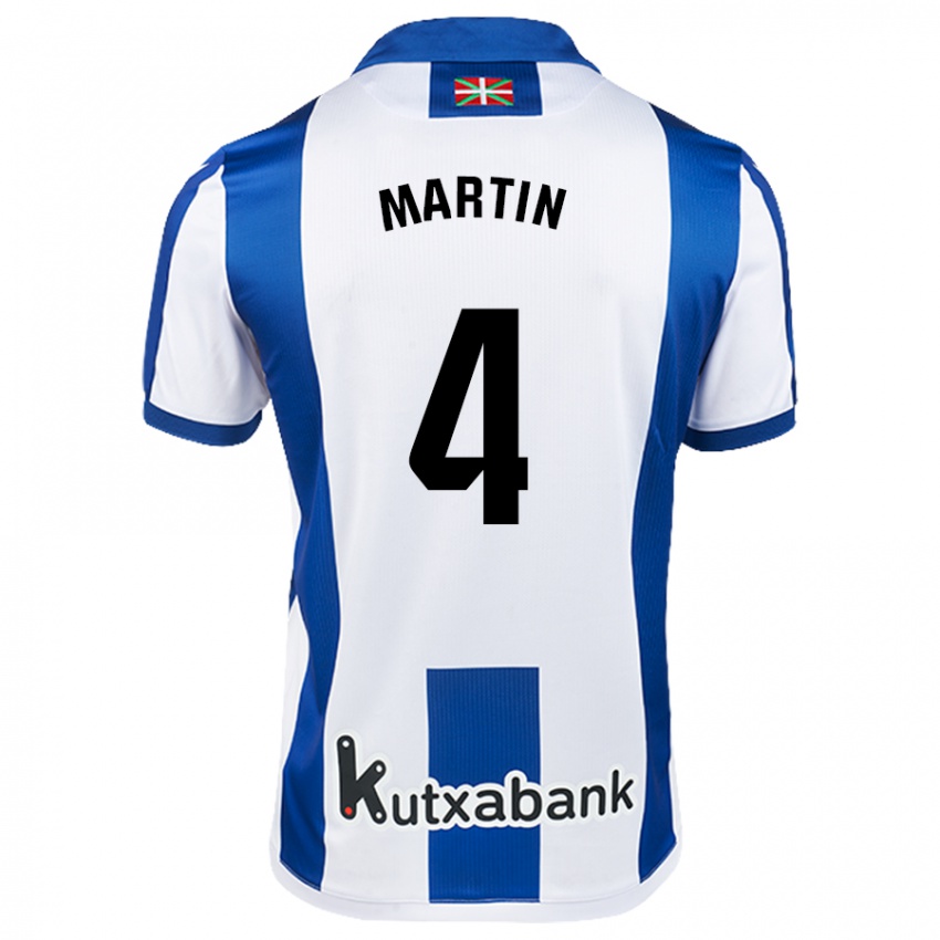 Niño Camiseta Jon Martín #4 Blanco Azul 1ª Equipación 2024/25 La Camisa Perú