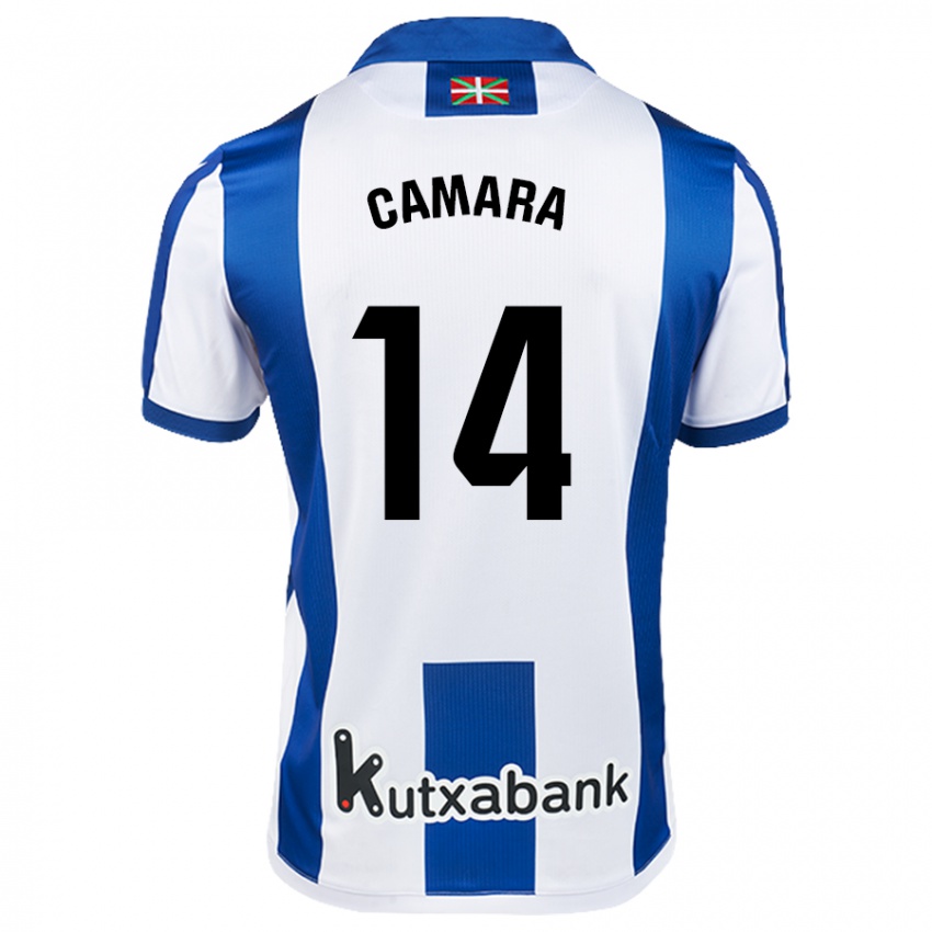 Niño Camiseta Ibra Cámara #14 Blanco Azul 1ª Equipación 2024/25 La Camisa Perú