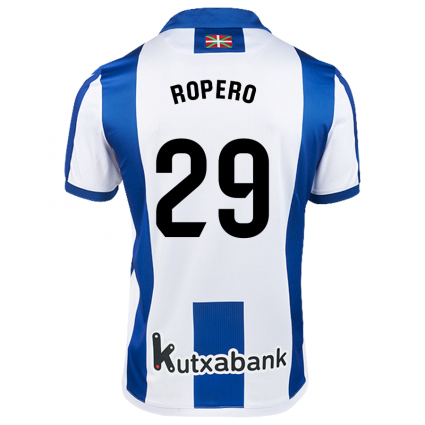 Niño Camiseta Iker Ropero #29 Blanco Azul 1ª Equipación 2024/25 La Camisa Perú