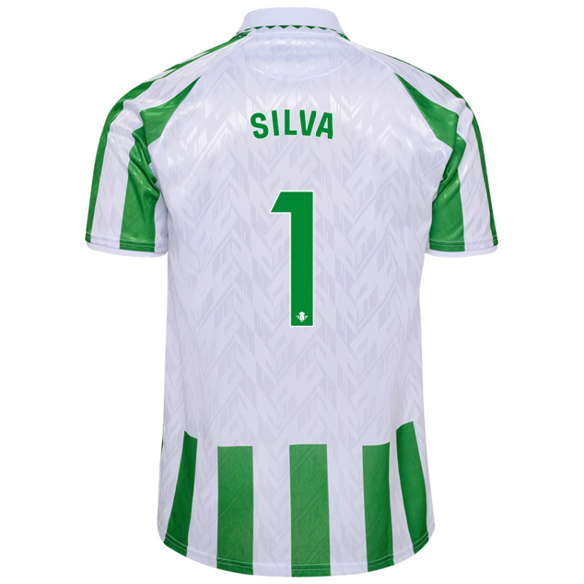 Niño Camiseta Rui Silva #1 Verde Rayas Blancas 1ª Equipación 2024/25 La Camisa Perú