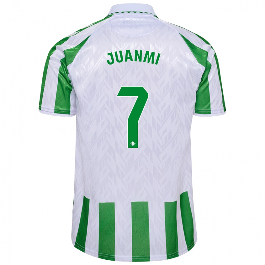 Niño Camiseta Juanmi #7 Verde Rayas Blancas 1ª Equipación 2024/25 La Camisa Perú