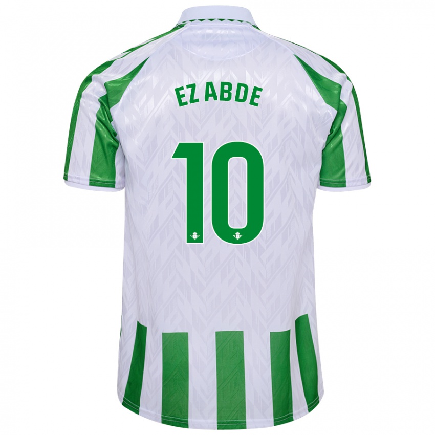 Niño Camiseta Abde Ezzalzouli #10 Verde Rayas Blancas 1ª Equipación 2024/25 La Camisa Perú