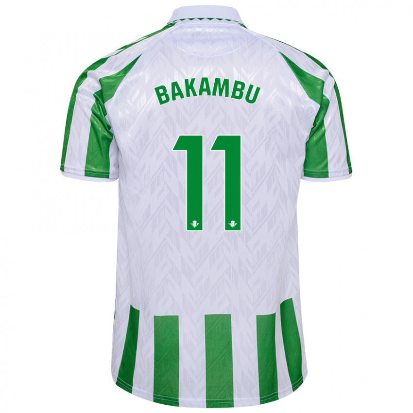 Niño Camiseta Cedric Bakambu #11 Verde Rayas Blancas 1ª Equipación 2024/25 La Camisa Perú