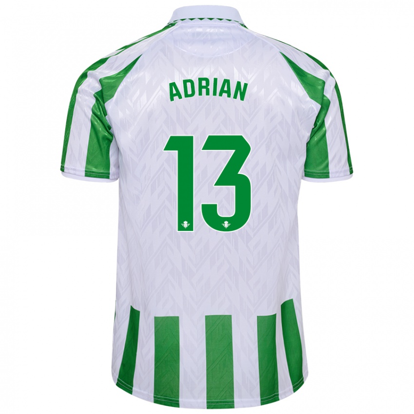 Niño Camiseta Adrian #13 Verde Rayas Blancas 1ª Equipación 2024/25 La Camisa Perú