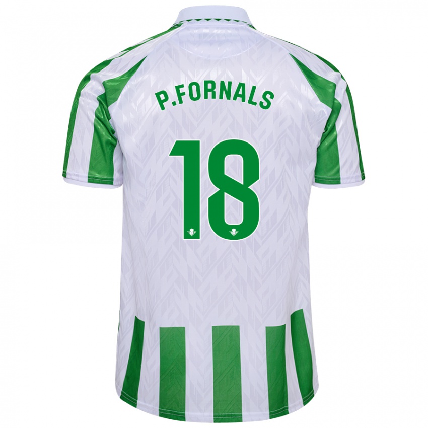 Niño Camiseta Pablo Fornals #18 Verde Rayas Blancas 1ª Equipación 2024/25 La Camisa Perú