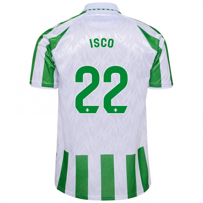 Niño Camiseta Isco #22 Verde Rayas Blancas 1ª Equipación 2024/25 La Camisa Perú