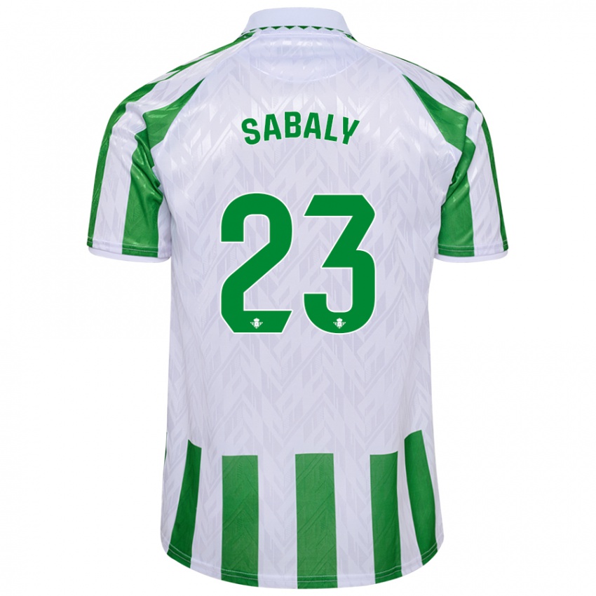 Niño Camiseta Youssouf Sabaly #23 Verde Rayas Blancas 1ª Equipación 2024/25 La Camisa Perú