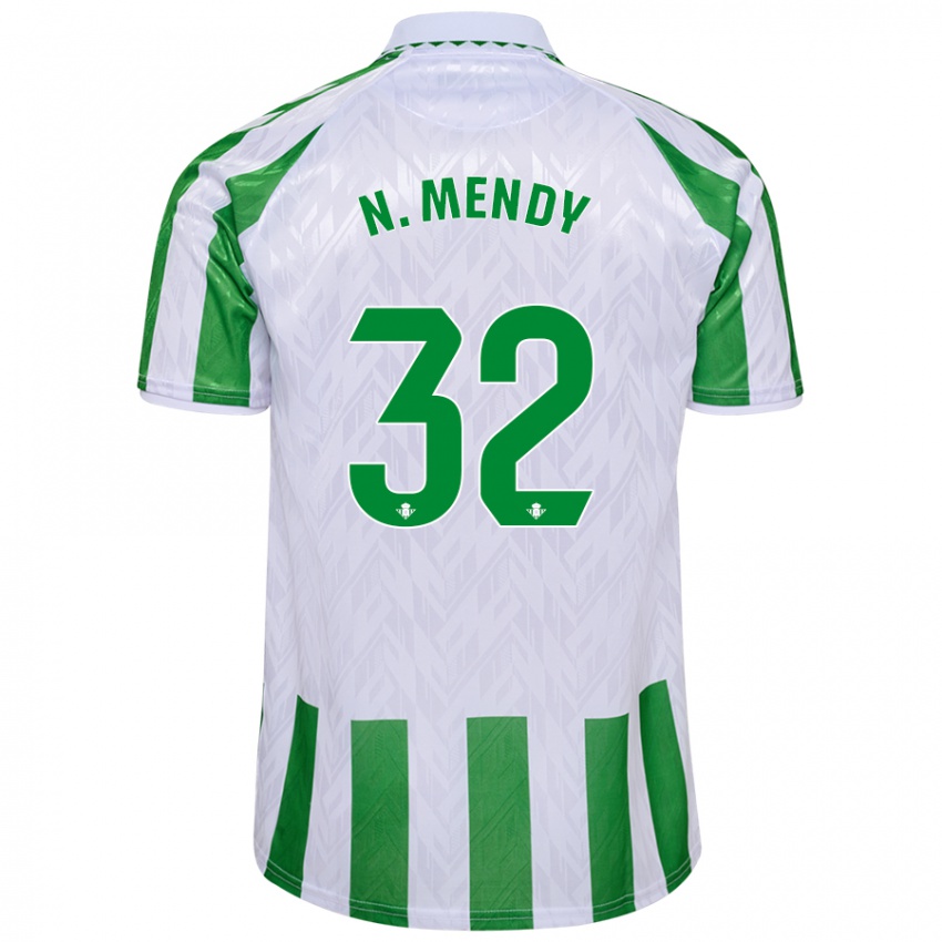 Niño Camiseta Nobel Mendy #32 Verde Rayas Blancas 1ª Equipación 2024/25 La Camisa Perú