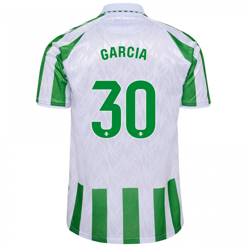 Niño Camiseta Germán García #30 Verde Rayas Blancas 1ª Equipación 2024/25 La Camisa Perú