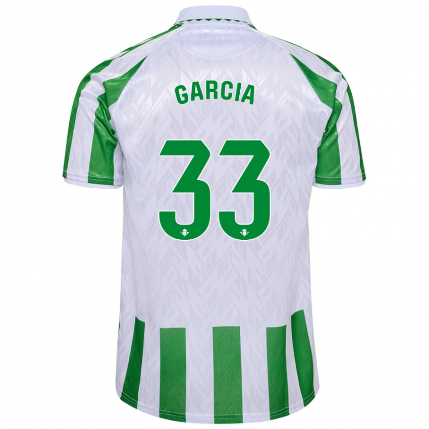 Niño Camiseta Pablo García #33 Verde Rayas Blancas 1ª Equipación 2024/25 La Camisa Perú