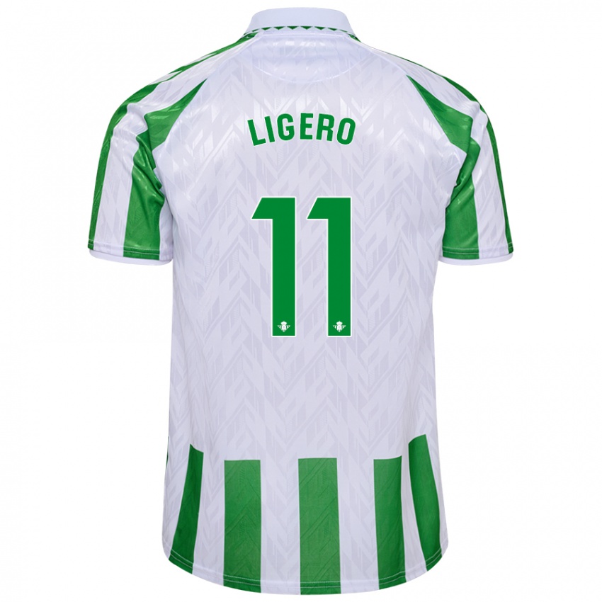 Niño Camiseta Nuria Ligero #11 Verde Rayas Blancas 1ª Equipación 2024/25 La Camisa Perú