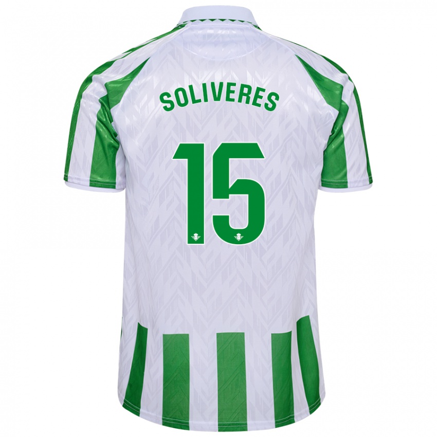 Niño Camiseta Gema Soliveres #15 Verde Rayas Blancas 1ª Equipación 2024/25 La Camisa Perú