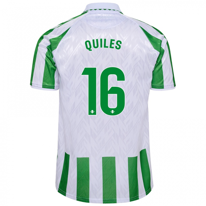 Niño Camiseta Violeta García Quiles #16 Verde Rayas Blancas 1ª Equipación 2024/25 La Camisa Perú