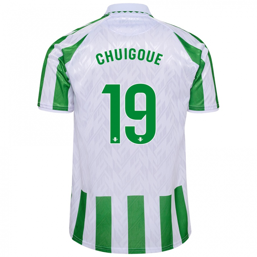 Niño Camiseta Dorine Chuigoué #19 Verde Rayas Blancas 1ª Equipación 2024/25 La Camisa Perú