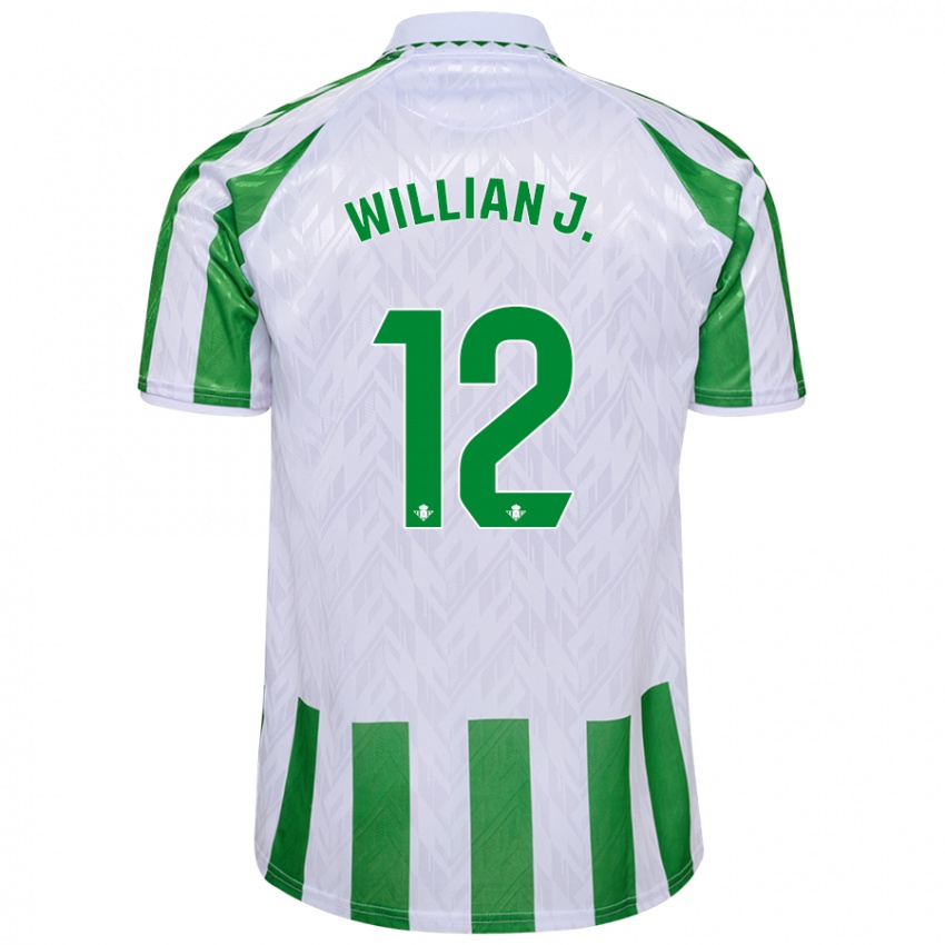 Niño Camiseta Willian José #12 Verde Rayas Blancas 1ª Equipación 2024/25 La Camisa Perú