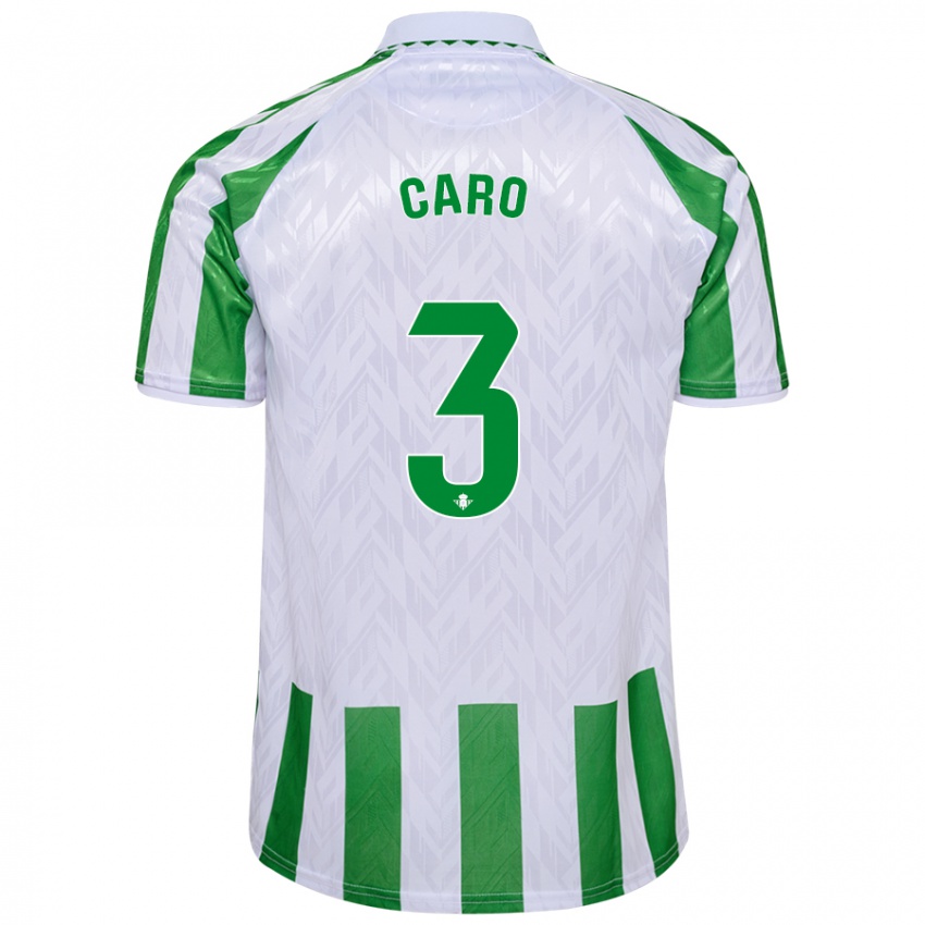 Niño Camiseta Andrés Caro #3 Verde Rayas Blancas 1ª Equipación 2024/25 La Camisa Perú