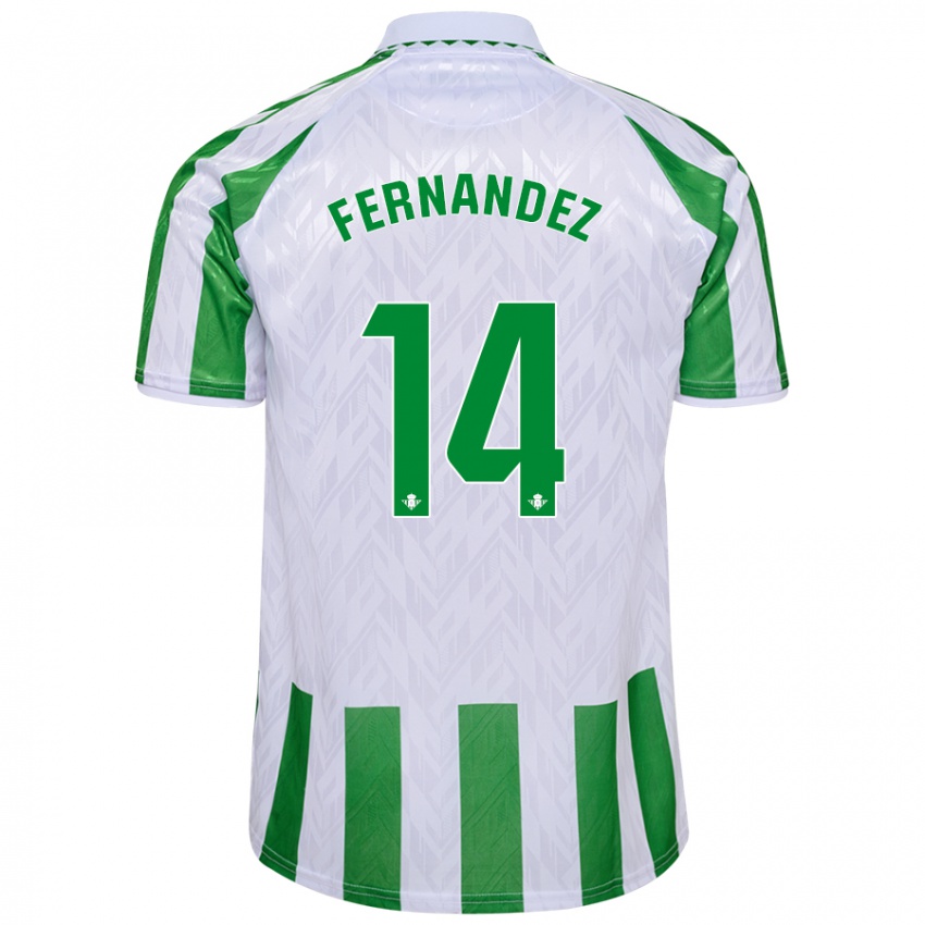 Niño Camiseta Quique Fernández #14 Verde Rayas Blancas 1ª Equipación 2024/25 La Camisa Perú