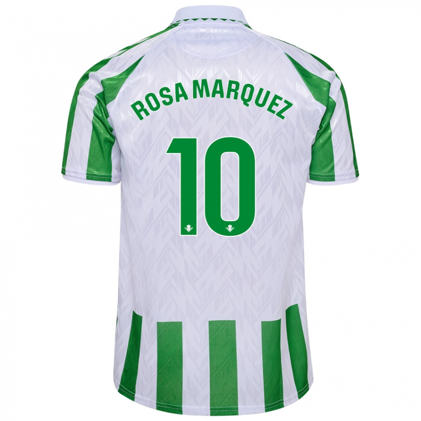 Niño Camiseta Rosa Márquez Baena #10 Verde Rayas Blancas 1ª Equipación 2024/25 La Camisa Perú