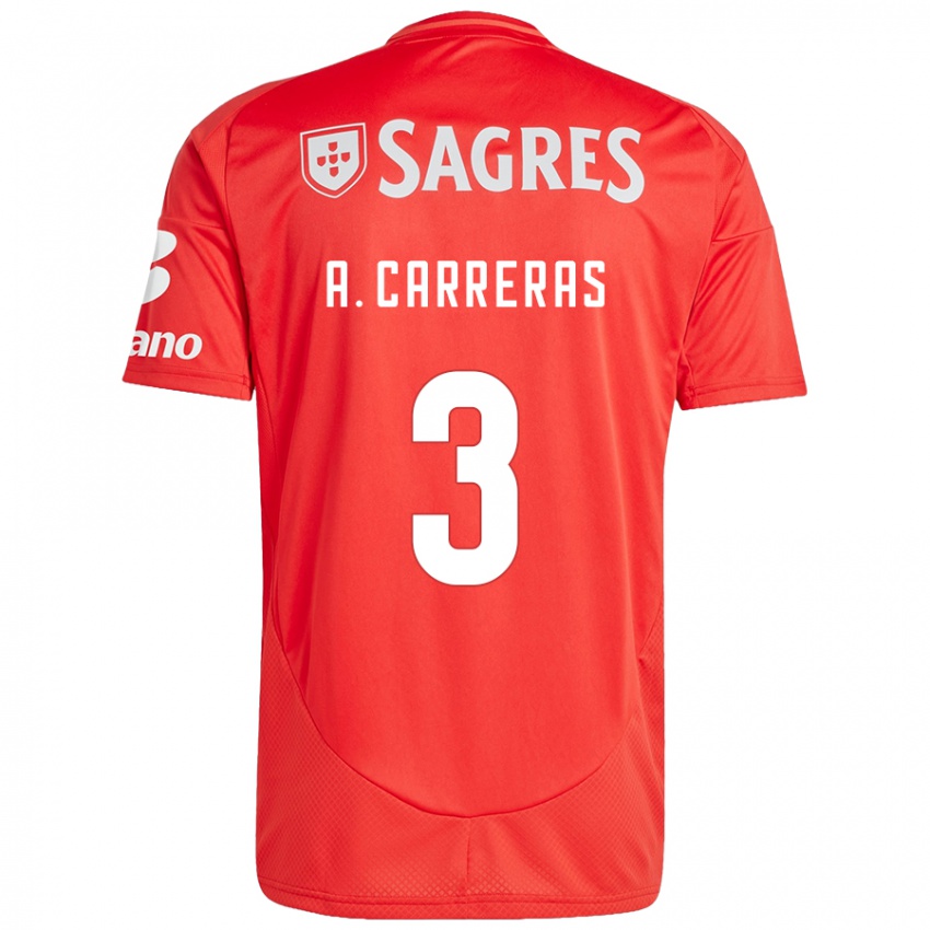 Niño Camiseta Álvaro Fernández #3 Rojo Blanco 1ª Equipación 2024/25 La Camisa Perú